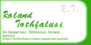 roland tothfalusi business card